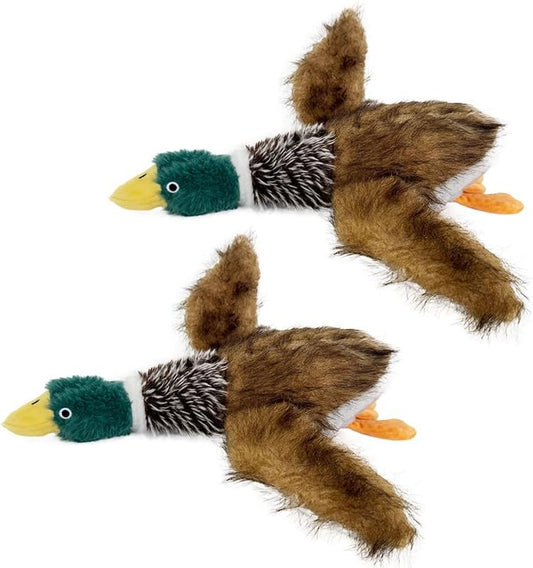 Mallard Dog Toy Squeaky Dog Toys,Wild Duck Interactive Chew Toys Stuffed Teething Toys for Large Medium Small Dog,Mallard Dogs Toys Squeaky Toy to Keep Them Busy (R-2Duck)