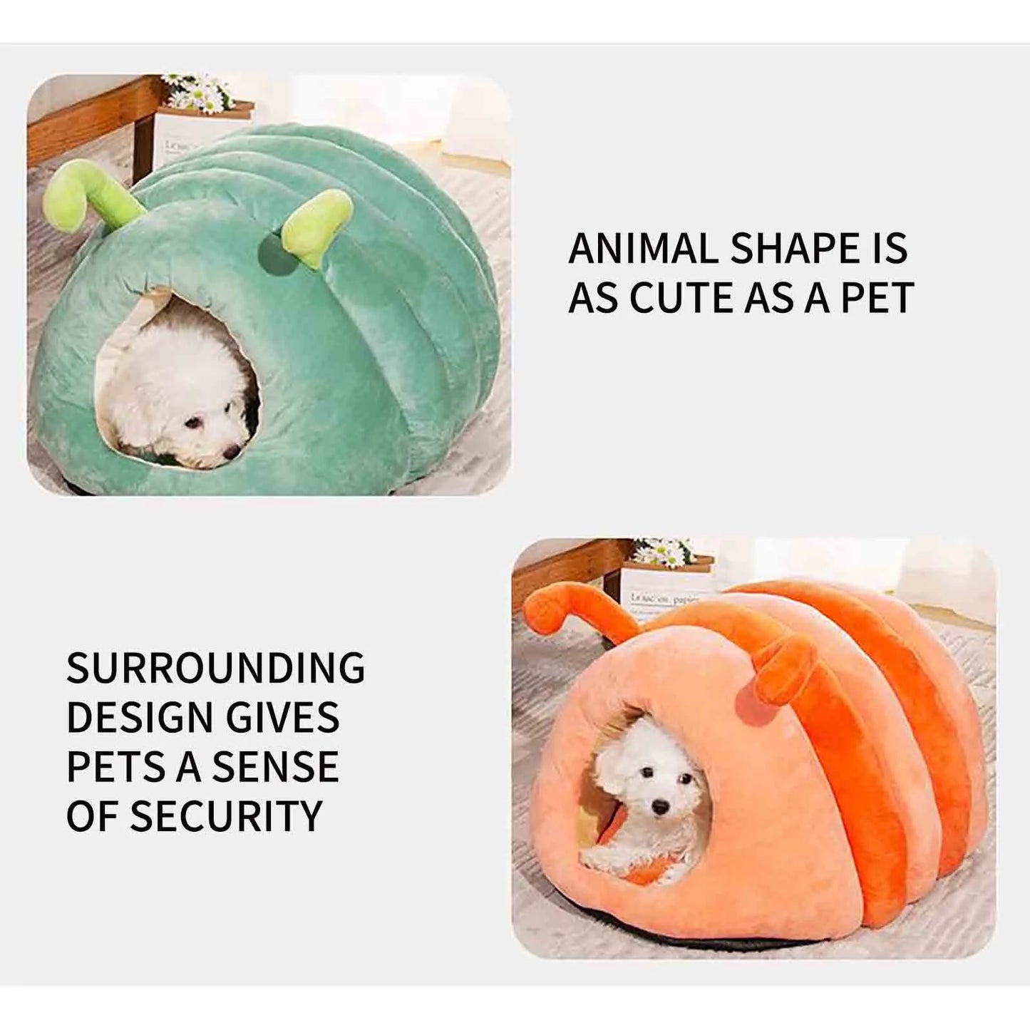 JLFNYA Winter Warm Cats House Cute Dog House Enclosed Non-Slip Cats House,Cat Beds for Indoor Cats