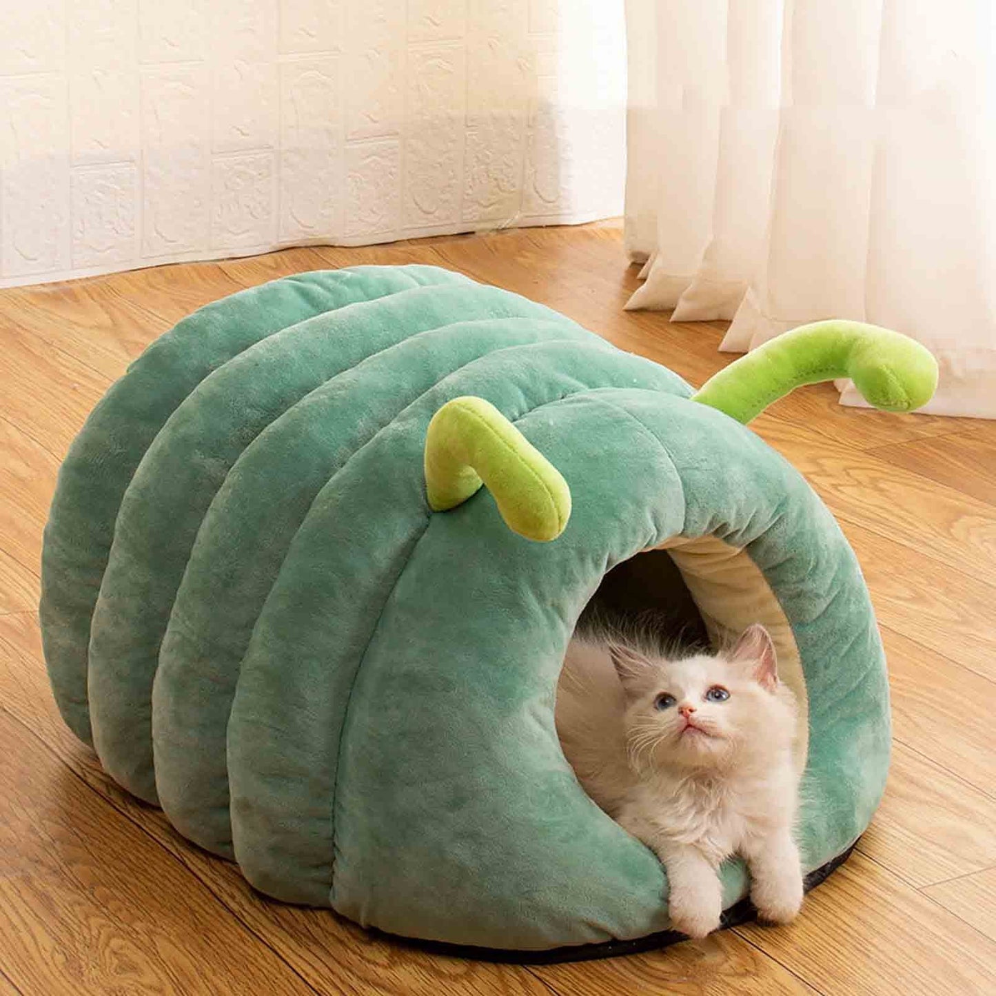 JLFNYA Winter Warm Cats House Cute Dog House Enclosed Non-Slip Cats House,Cat Beds for Indoor Cats