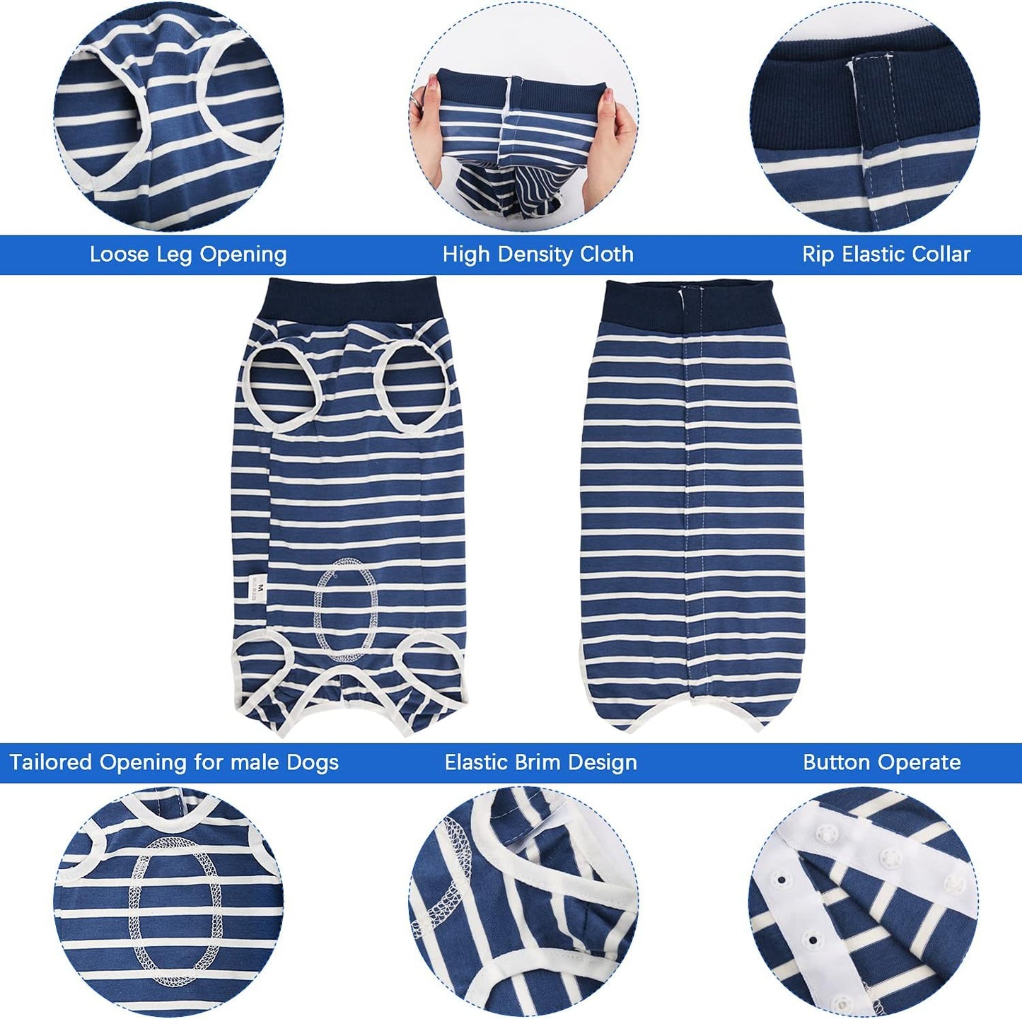 Dog Recovery Suit Cats Bodysuits for Abdominal Wounds Recovery Shirt for Male Female Pet after Surgery Anti-Licking Dog Onesies, Substitute E-Collar & Cone Medium