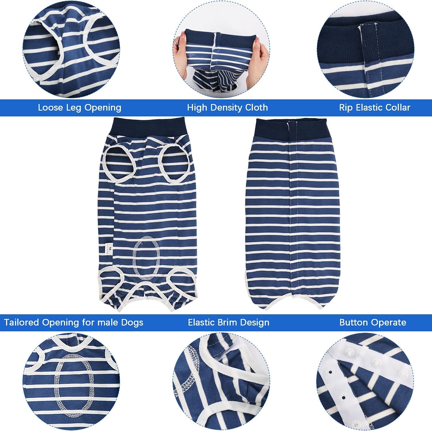 Dog Recovery Suit Cats Bodysuits for Abdominal Wounds Recovery Shirt for Male Female Pet after Surgery Anti-Licking Dog Onesies, Substitute E-Collar & Cone Medium